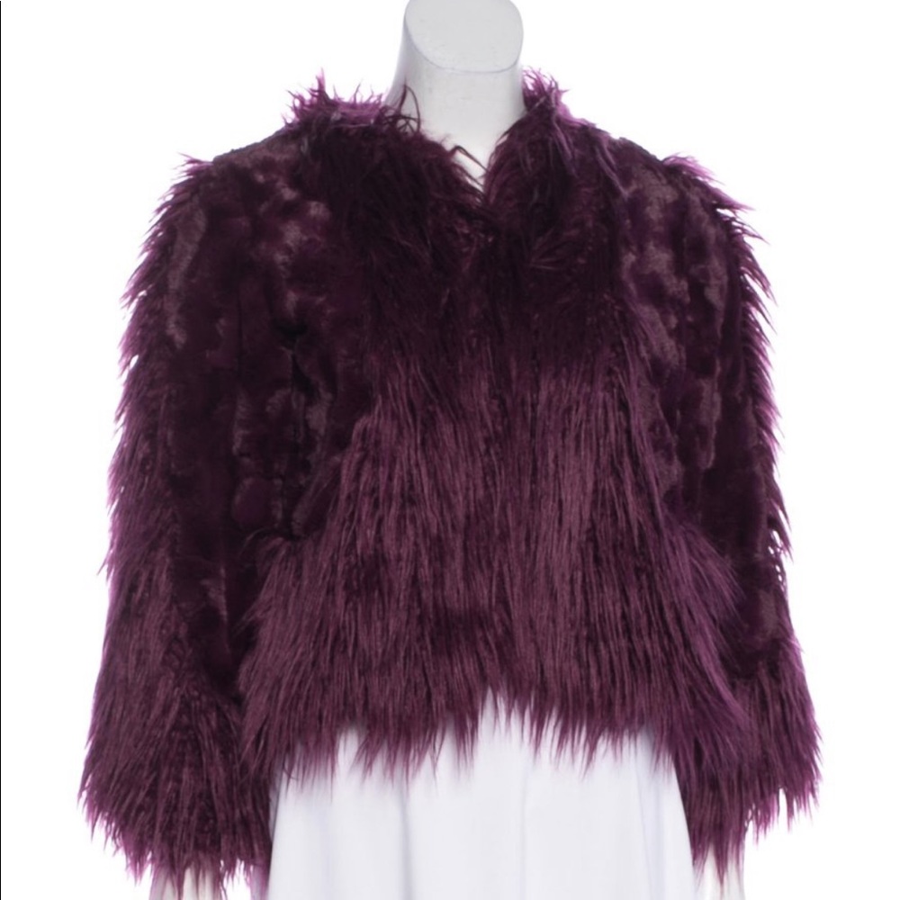 Anna Sui Faux Fur Purple Jacket xs